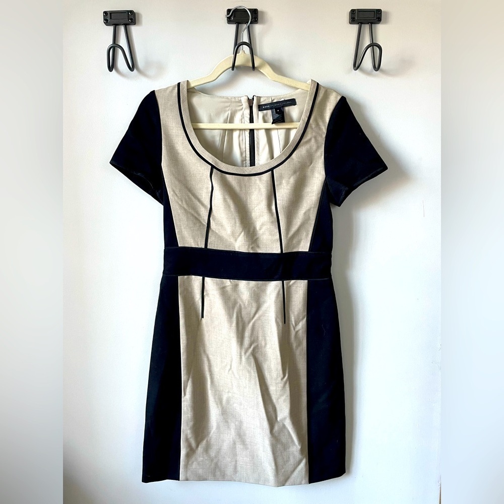 Marc by Marc Jacobs, women’s 4, beige and black color block mini dress career